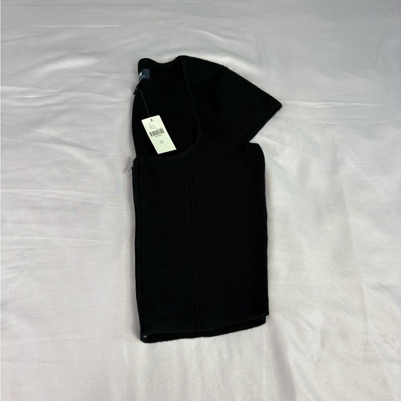 Anthropologie Black Knit Top with Zipper - Picture 7 of 9